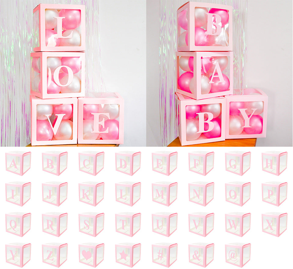 Alphabet Number Transparent Packing Name  DIY Letter Balloon Box