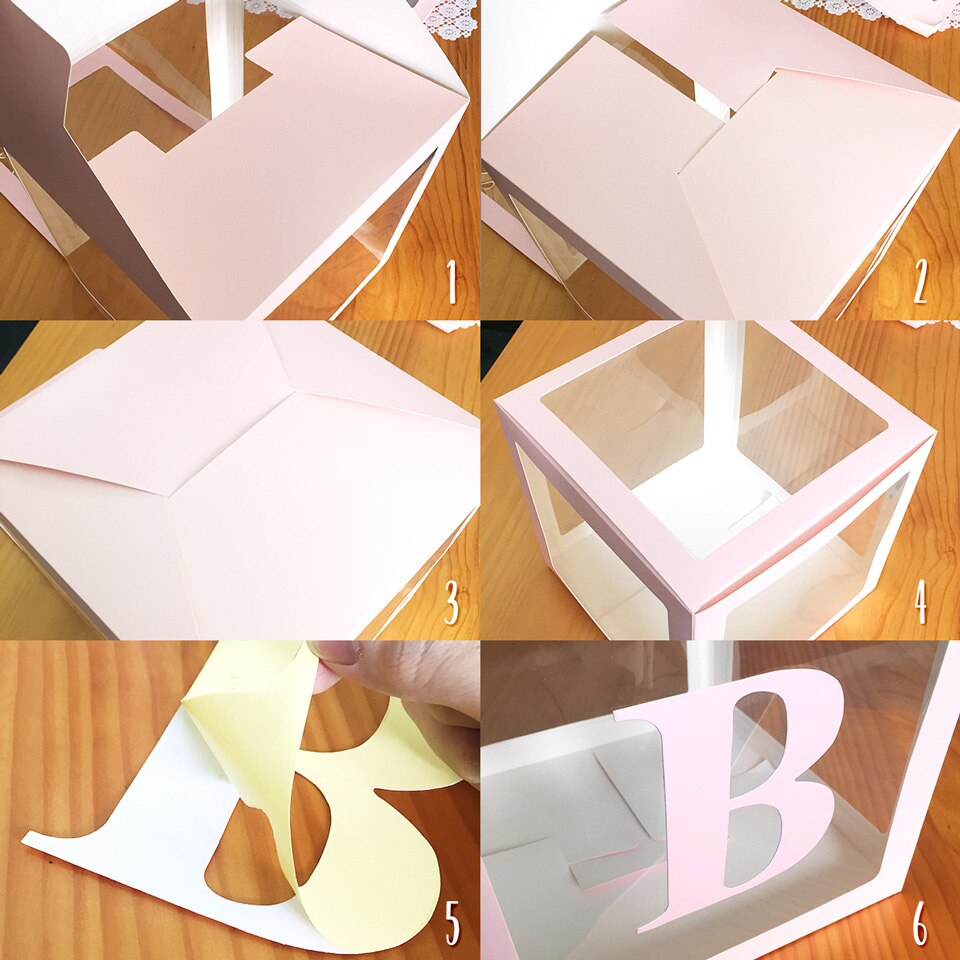 Alphabet Number Transparent Packing Name  DIY Letter Balloon Box