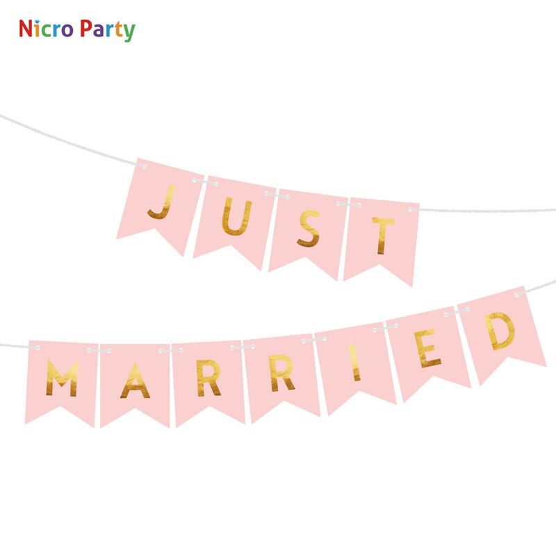Nicro Just Married Banner Garland