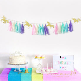 Unicorn Party Decorations Tissue Tassel Paper Garland
