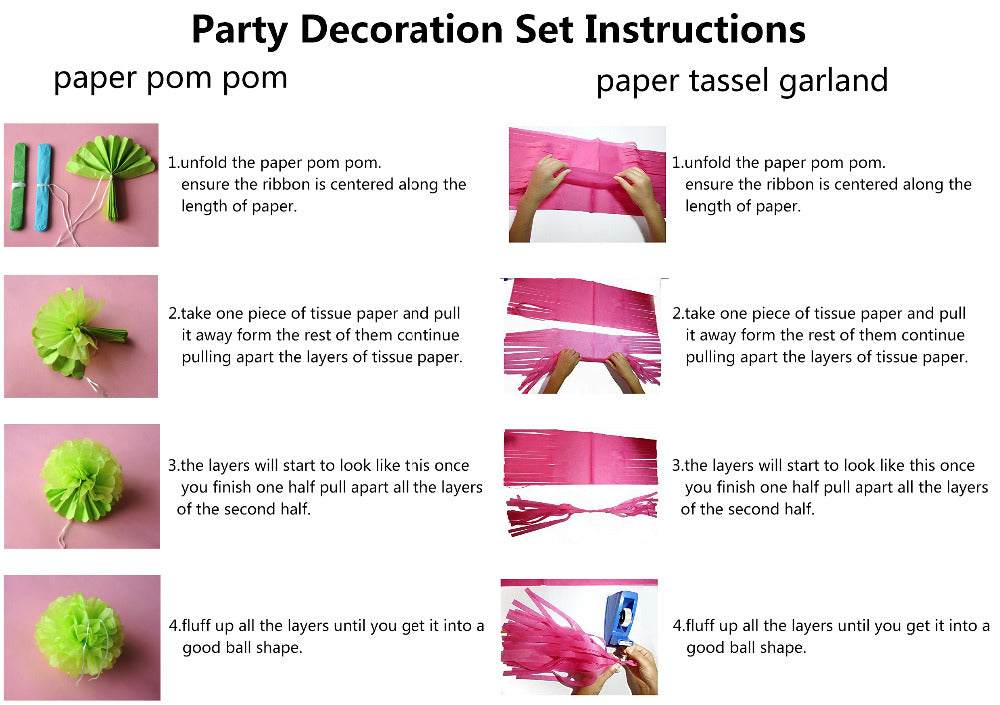 Unicorn Party Decorations Tissue Tassel Paper Garland