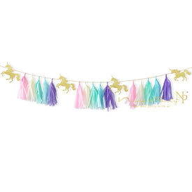 Unicorn Party Decorations Tissue Tassel Paper Garland