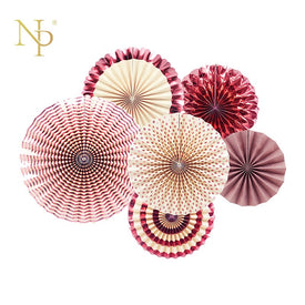 Rose Gold Party  Paper Fan Set