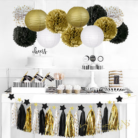 28 pcs/set  Party Decoration Gold  Birthday Graduation Decor