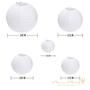10 Pcs/Set White Paper Lanterns Set