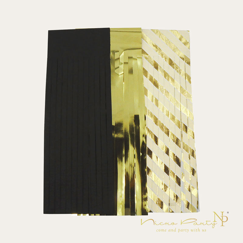 Tissue Tassel Garland 15pcs/set Black Gold