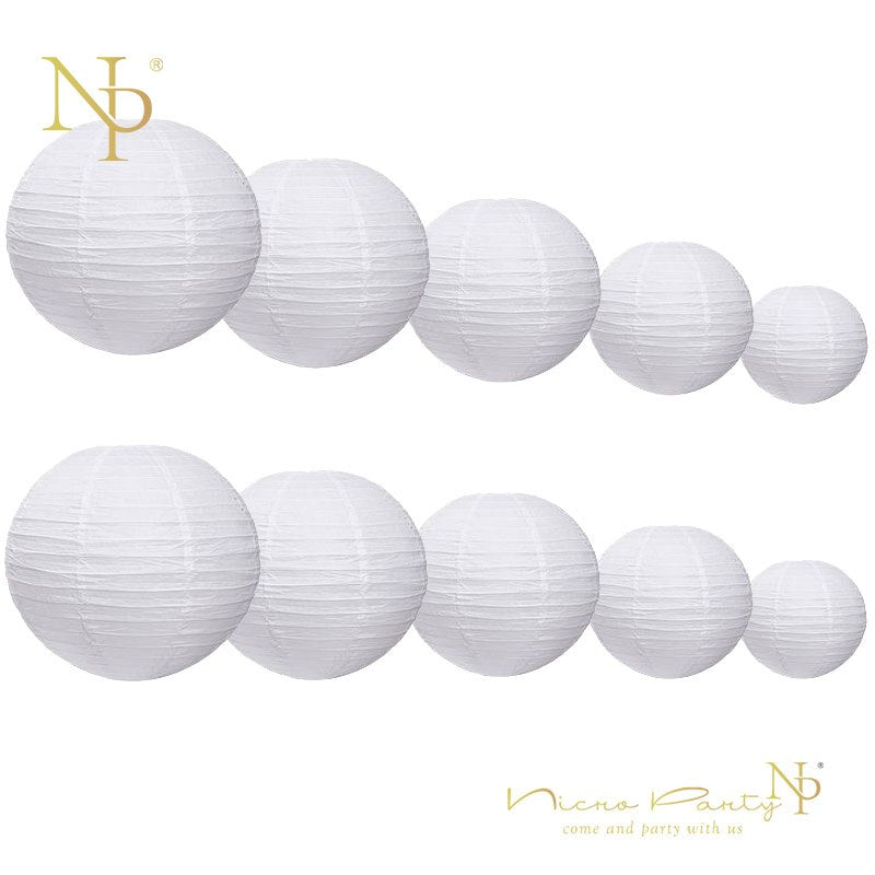 10 Pcs/Set White Paper Lanterns Set