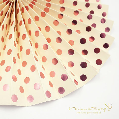 Image of Rose Gold Party  Paper Fan Set