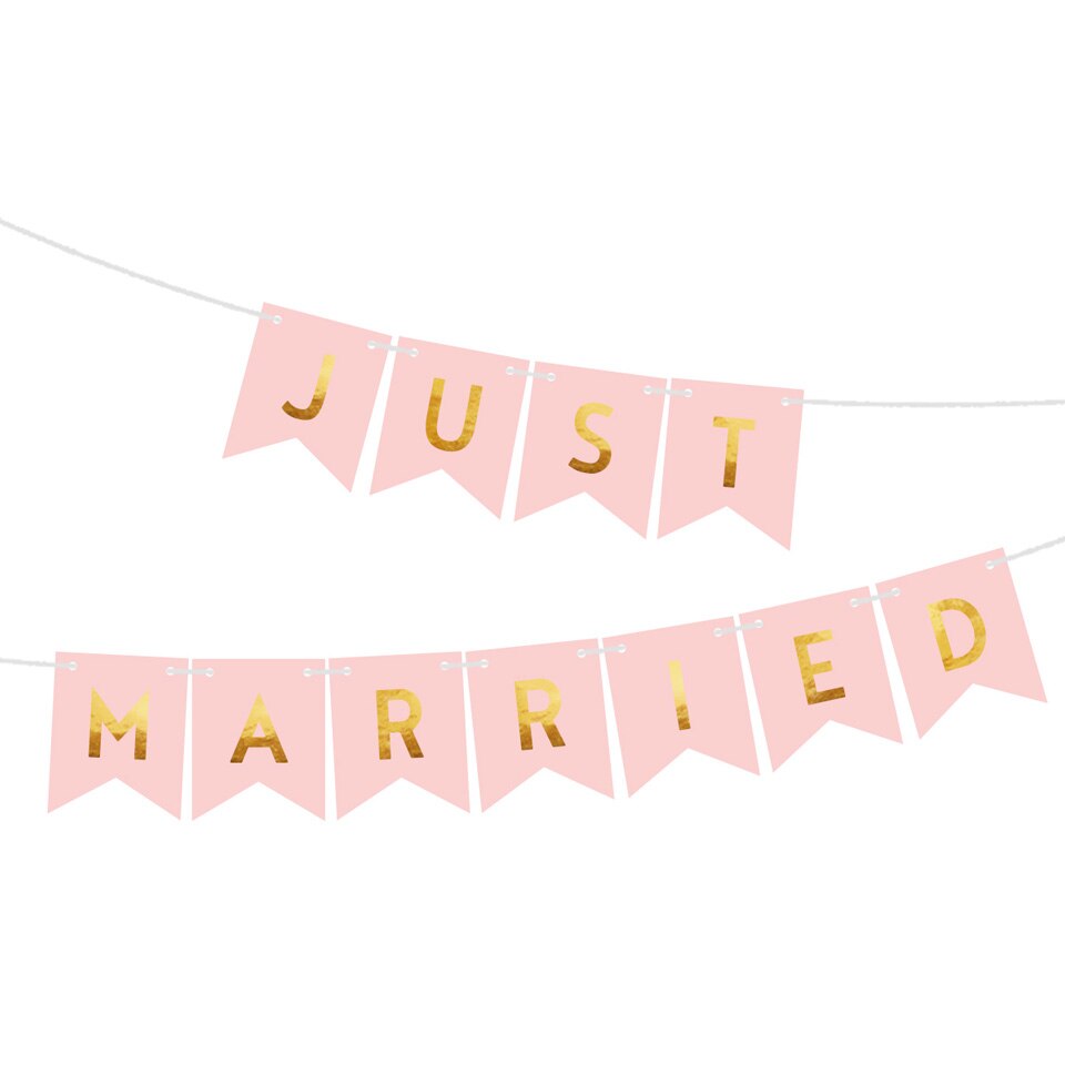 Nicro Just Married Banner Garland