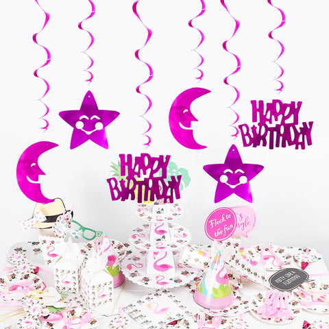 Image of Happy Birthday Moon Star Spiral Ornaments | Nicro Party