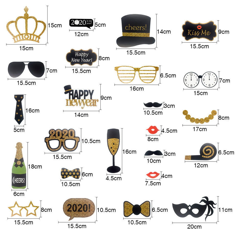 Happy New Year Photo 2020 Booth Props | Nicro Party