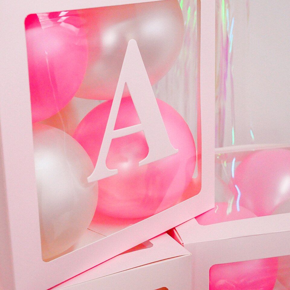 Alphabet Number Transparent Packing Name  DIY Letter Balloon Box