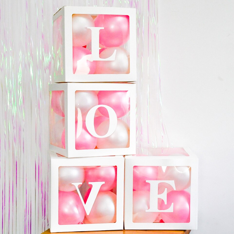 Alphabet Number Transparent Packing Name  DIY Letter Balloon Box