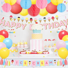 Ice Cream Happy Birthday Party Decor Kit