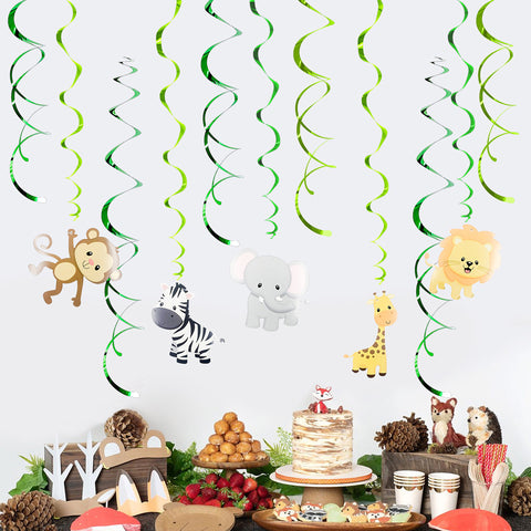 Image of Jungle Theme PVC Foil Swirls Banner | Nicro Party
