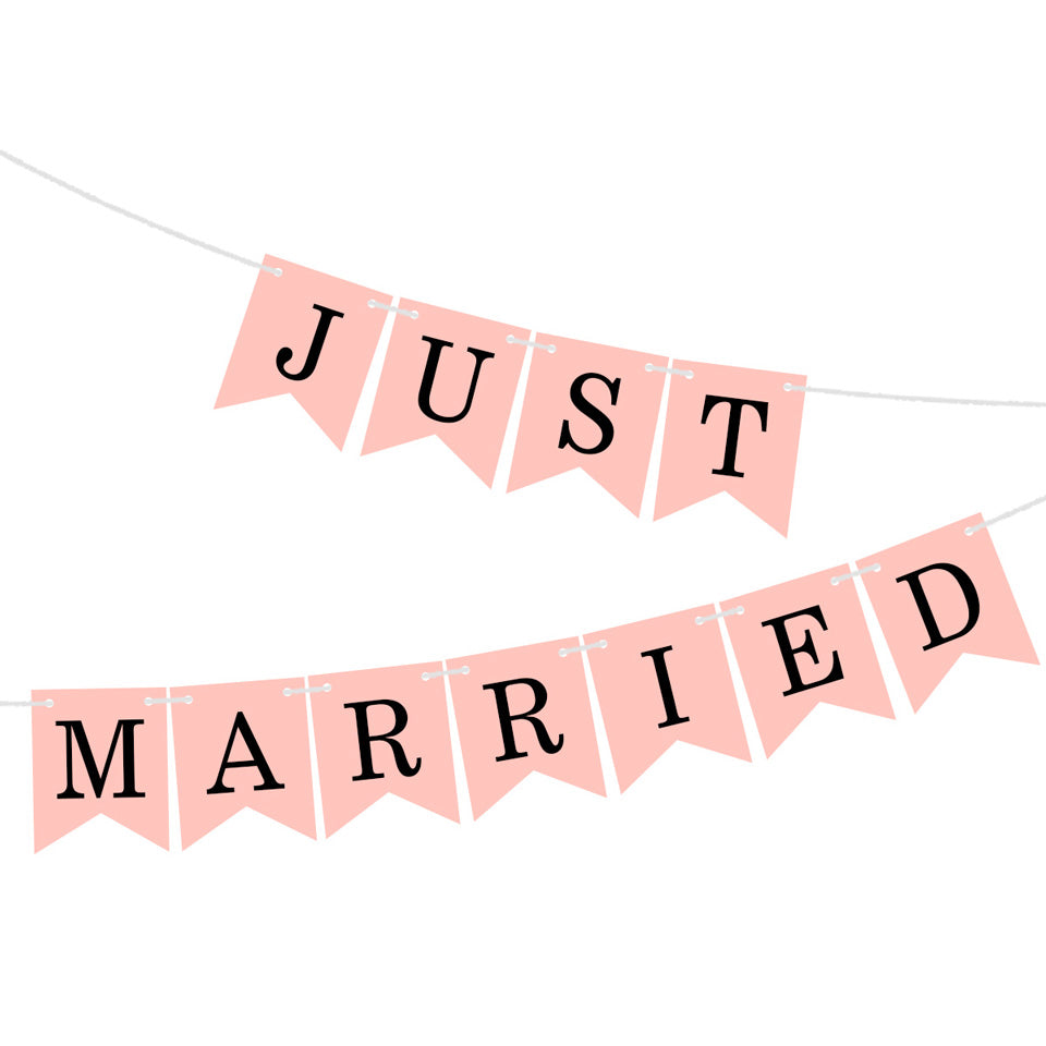 Just Married Banner Garland | Nicro Party
