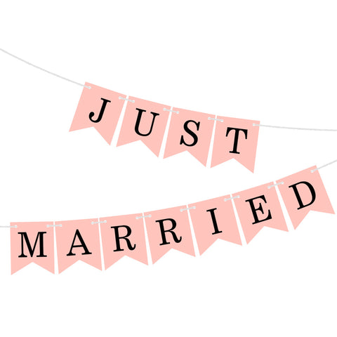 Image of Just Married Banner Garland | Nicro Party