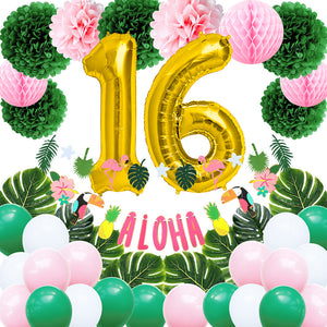 Sweet 16 Birthday Hawaiian Party Kit