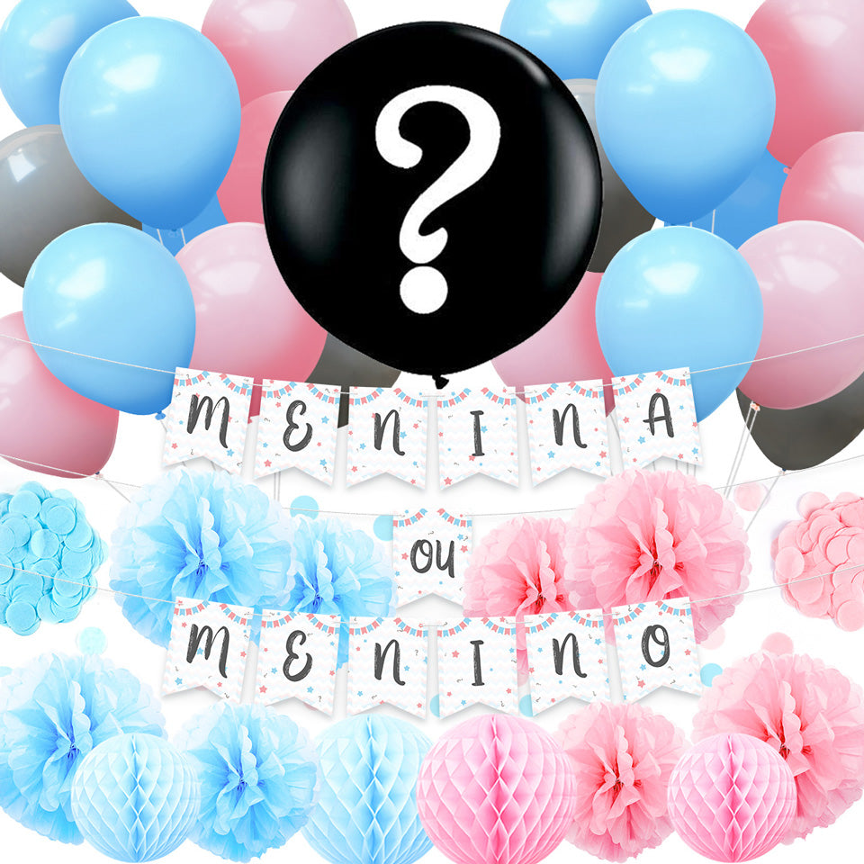Menino ou Menina Gender Reveal Party Kit
