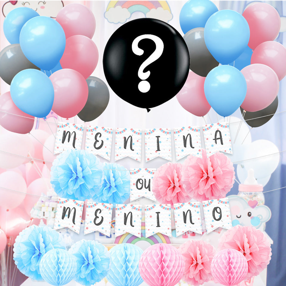 Menino ou Menina Gender Reveal Party Kit