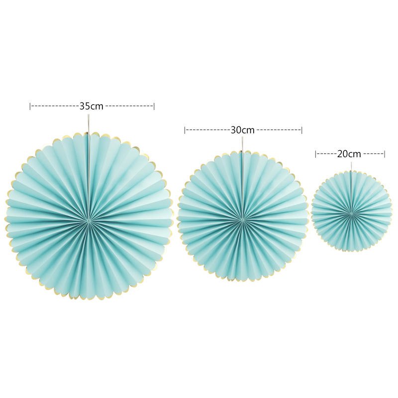 3pcs/set  Paper Fans for Party Decoration
