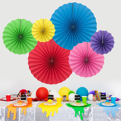 6 or 8 pcs/set Party Paper Fans   | Nicro Party