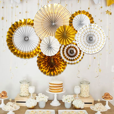 Image of 6 or 8 pcs/set Party Paper Fans   | Nicro Party