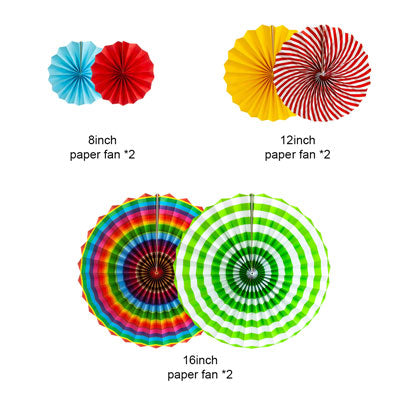 6 or 8 pcs/set Party Paper Fans   | Nicro Party