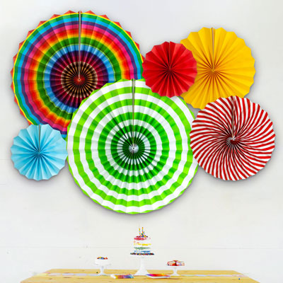 6 or 8 pcs/set Party Paper Fans   | Nicro Party