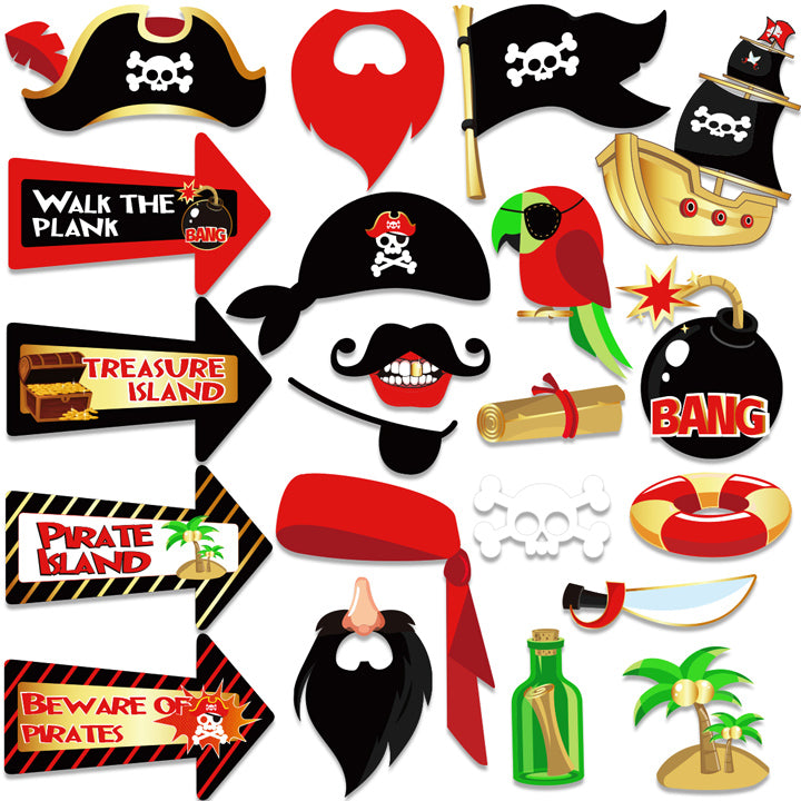 Pirate Theme Photo Booth Props | Nicro Party