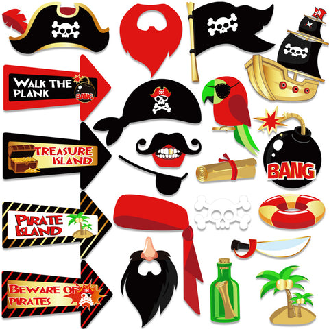 Image of Pirate Theme Photo Booth Props | Nicro Party