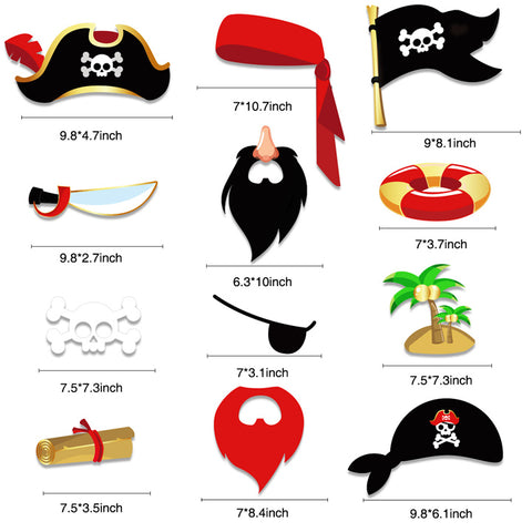 Image of Pirate Theme Photo Booth Props | Nicro Party
