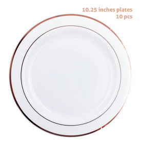 10 pcs/set Rose Gold Plastic Plates | Nicro Party