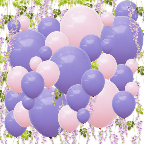 Image of Purple Pink Balloons Artificial Wisteria Kit
