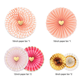 Rose Gold Pink Paper Fans Kit | Nicro Party