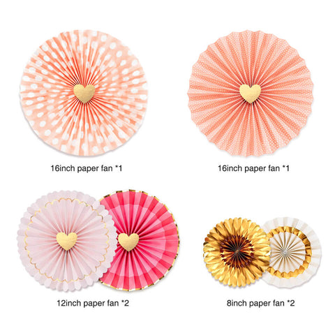 Rose Gold Pink Paper Fans Kit | Nicro Party