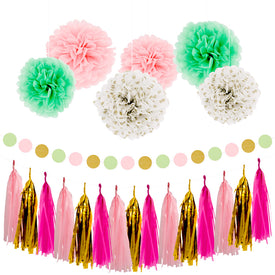 Rose Gold Pink Party Decoration Kit