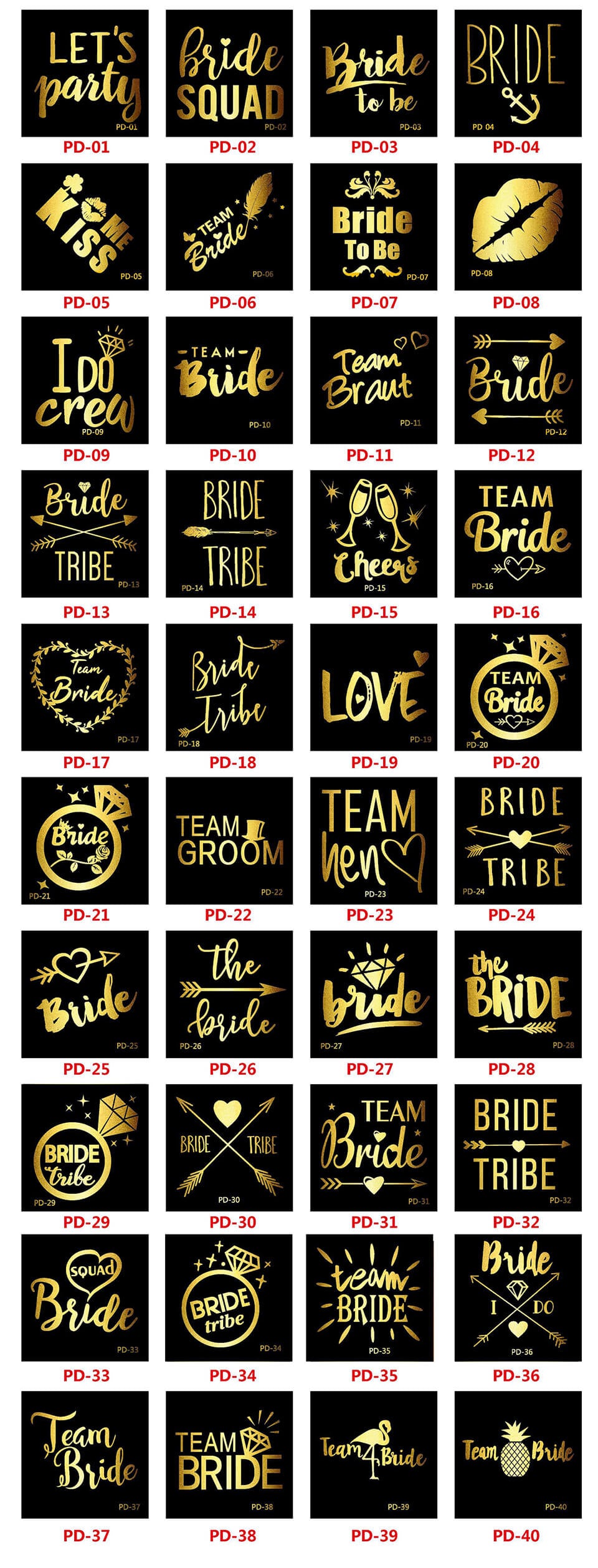 Team Bride Tattoo Sticker | Nicro Party