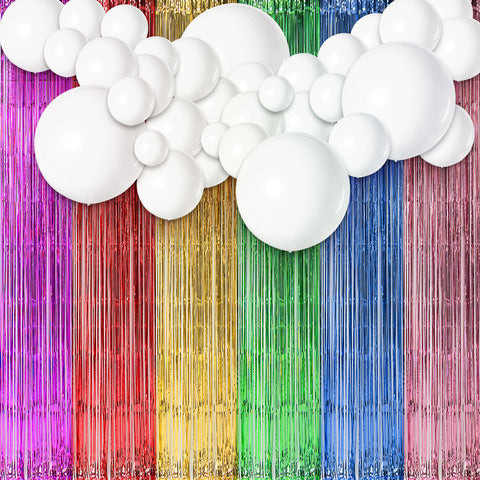 Image of Unicorn Theme Tassel Curtain Balloons Kit