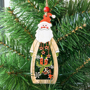  Wooden Christmas Santa Claus Snowman Pendant | Nicro Party