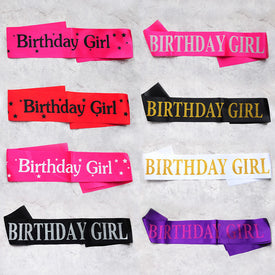 birthday girl sash party decoration