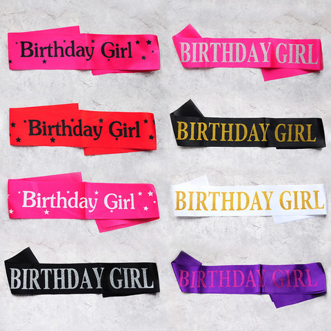 Image of birthday girl sash party decoration