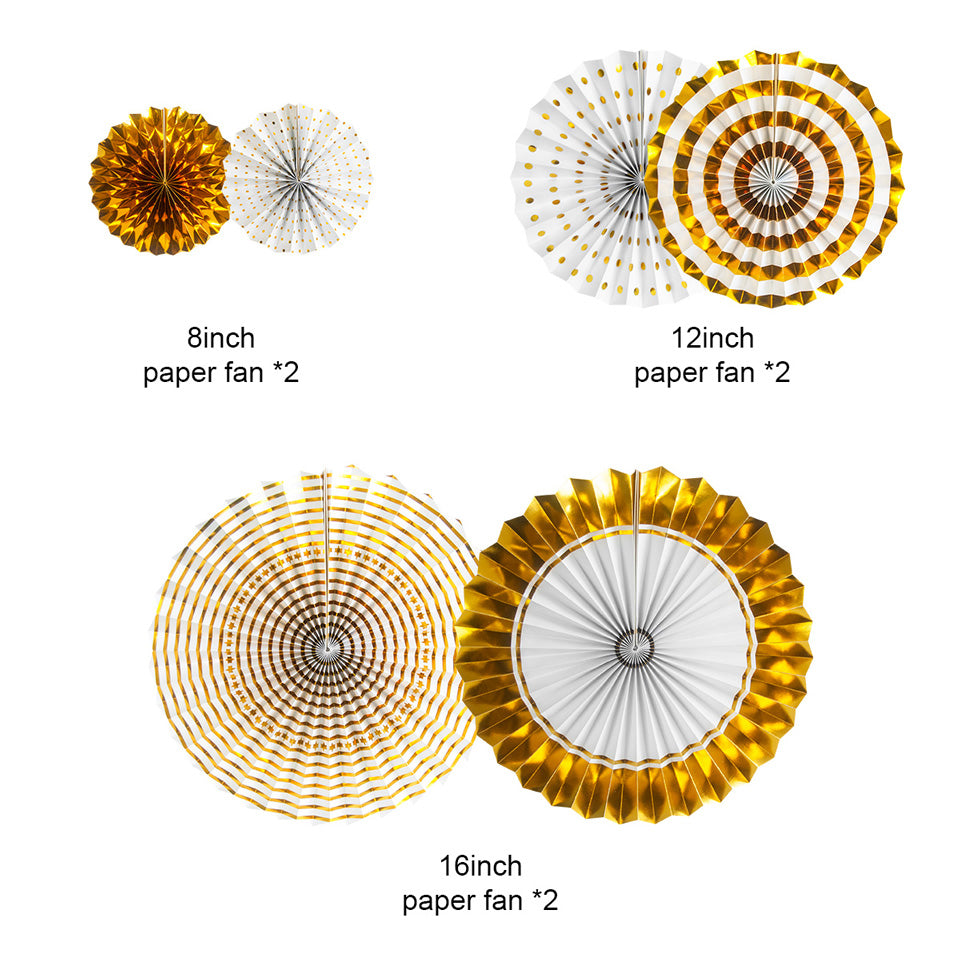 Gold Birthday Party Decorations Fans size