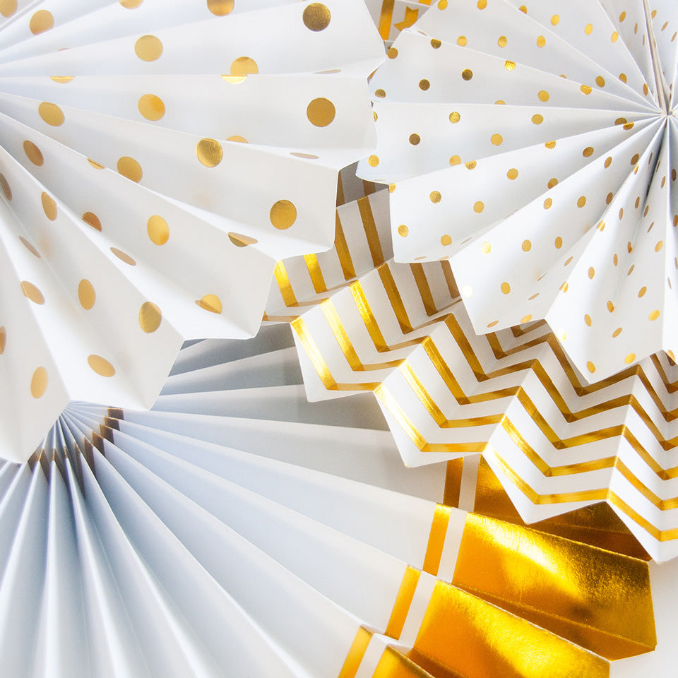 Gold Birthday Party Decorations Fans details