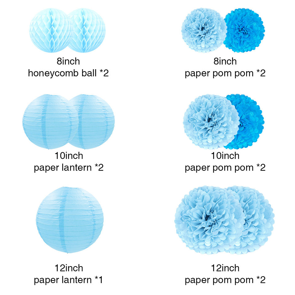 Blue Elephant Boy  Baby Shower Kit flowers