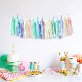 Unicorn Mermaid  Tissue Paper Tassel DIY Garland 25/30 pcs