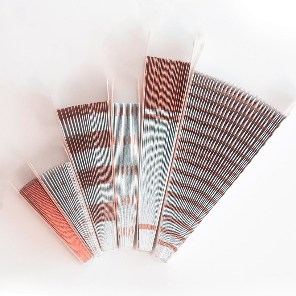 Rose Gold Paper Fans Folded
