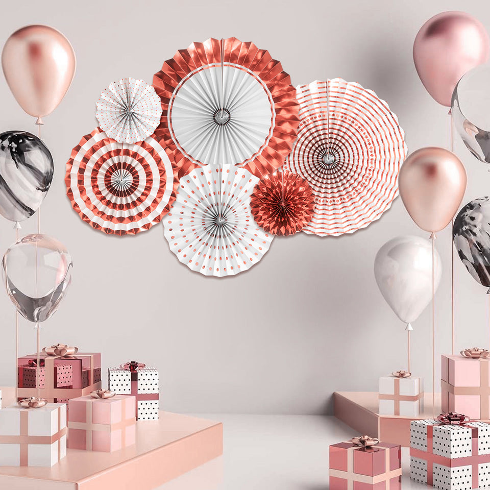 Rose Gold Paper Fans