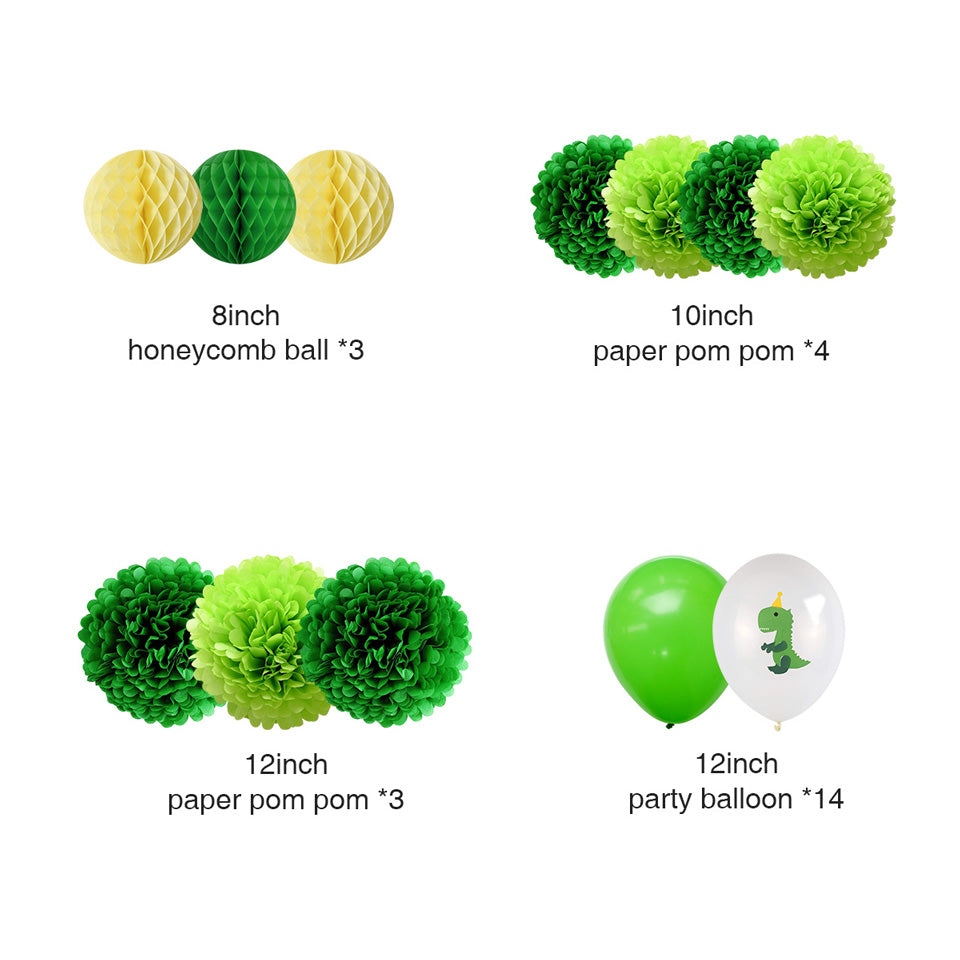 Dinosaur Birthday Party Decoration Kit flowers balloons