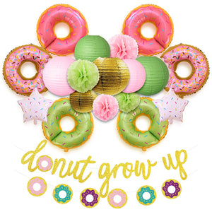 Donut Grow Up Kids Birthday Decoration Kit